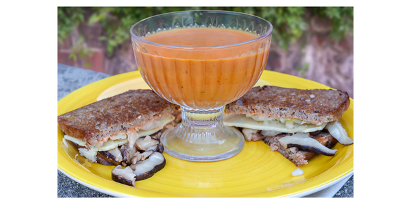 Vegan Reuben Sandwich with Tomato Soup