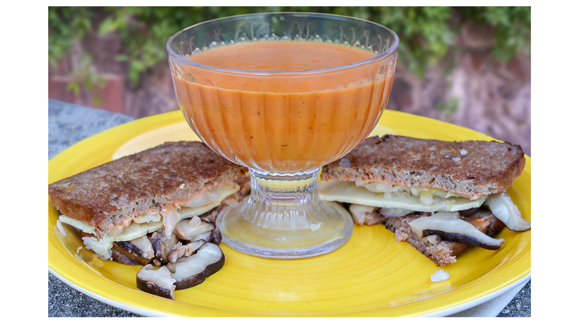 Vegan Reuben Sandwich with Tomato Soup
